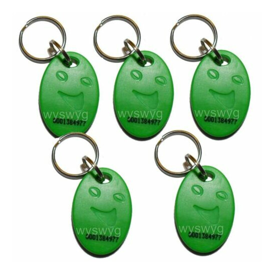 10pcs RFID EM Door Key 125KHz Proximity Green Token Keyfob For Access control image {1}