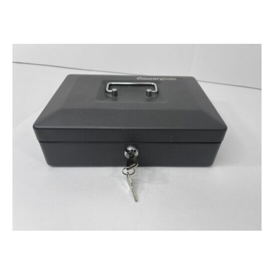 Sentry Safe Medium Cash Box With Privacy Lock Black Removable Cash Tray 2 Key VG image {3}