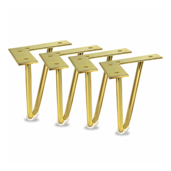 6 inch Metal Furniture Legs Gold Hairpin Legs 4pcs for Table,Tv Stand,Nightstand image {1}
