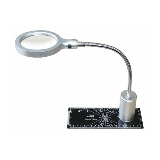 Igaging LED Magnifier Twin Mag Light with Magnetic Base Center Rule Base Plate image {2}