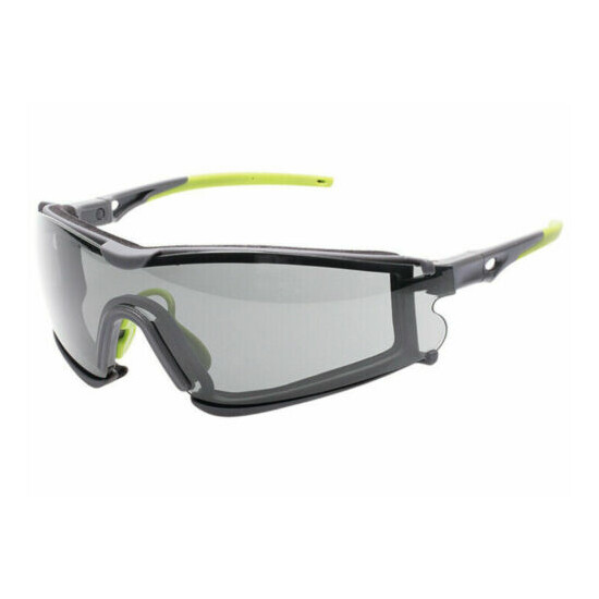 Encon Scudo Safety Glasses Grey A/F Lens Green Frame Fire Resistant Foam Gasket image {1}