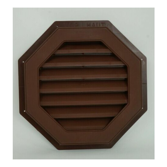 Brown Gable vent, Polypropylene, 22 inch Octagon, Autumn Brown functional 2Pc image {1}