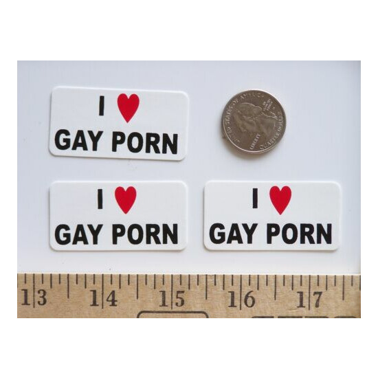 3 - I Love Gay Porn / Lunch Box Hard Hat Prank Joke Tool Box Helmet Sticker image {2}