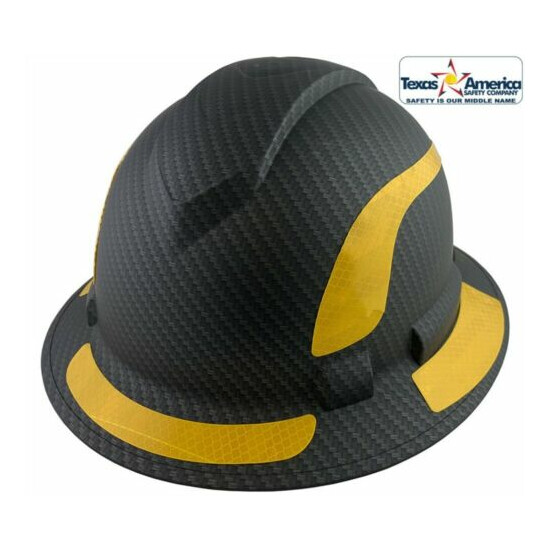 Pyramex Ridgeline Full Brim Hard Hat Matte Black with Yellow Reflective Decals image {1}