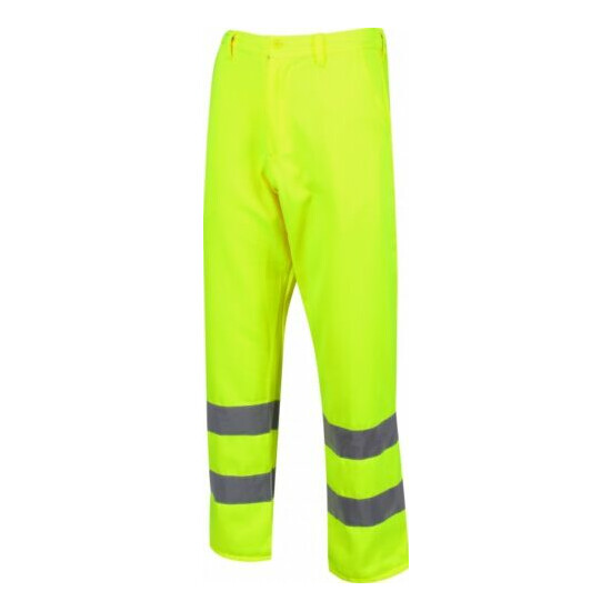 Traega TPT10 Hi Vis Yellow Safety Polycotton Pants Class 1 Premium Work Trousers image {2}