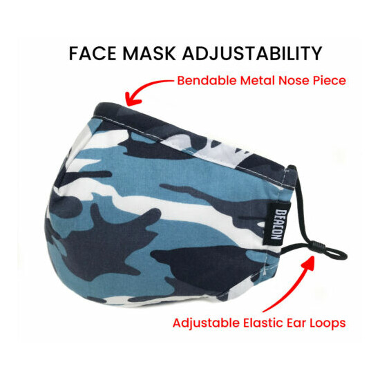 Premium 3 or 4 Layer Face Mask + 4 Mask Filters - Reusable Washable Cotton Cloth image {9}