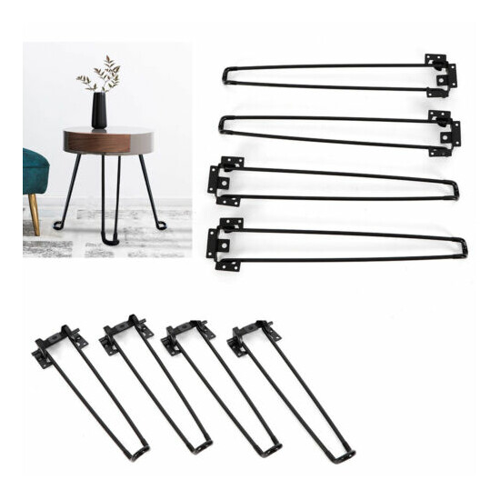 4Pcs Metal Folding Hairpin Legs Bar Table Legs adjustable Table Legs Heavy Duty image {1}