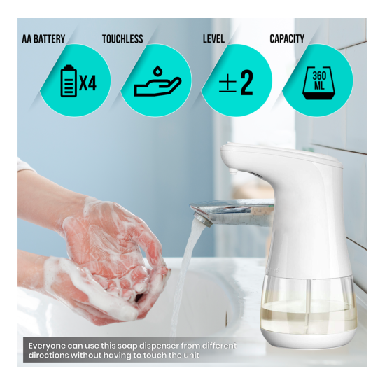 Automatic Touchless Soap Dispenser Non-Contact Sprayer Alcohol, Gel, Foam Types image {15}