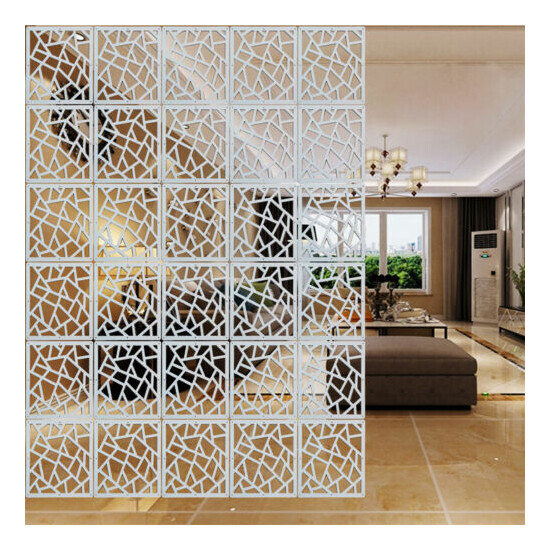12x White Hanging Screen Living Room Divider Wall Panel Partition DIY Home Decor image {1}