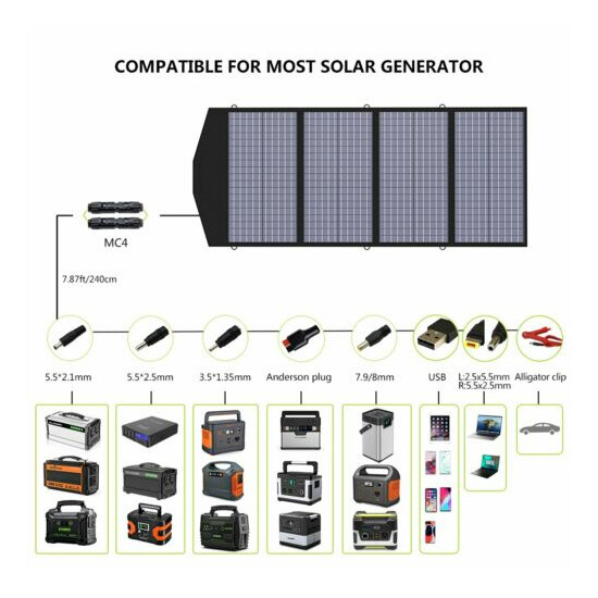 ALLPOWERS Solar Charger 18V140W Foldable Solar Panel Portable Outdoor Camping US image {2}