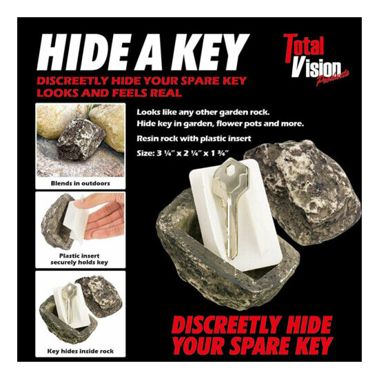 Hide a Key Fake Rock : Resin Garden Rock with Plastic Insert : New & Fast Ship image {2}