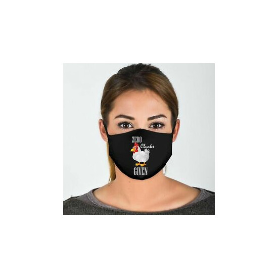Zero Clucks Given Novelty Cotton Face Covering/Masks. Washable, Comfortable image {1}