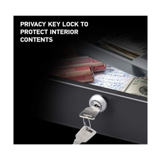 Portable Security Money Box Key Lock Safe Storage Cash Gun Jewelry Safety Home image {4}