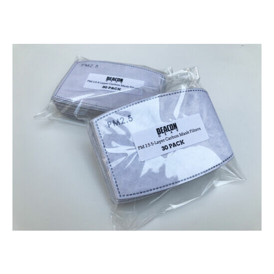 PM2.5 Face Mask Filters - 5 Layer Carbon Filters Replacement for Face Masks image {7}