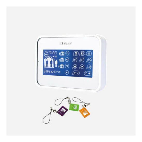 Visonic KP-160 White Touch Screen Keypad Proximity Reader PowerMaster Alarm image {1}
