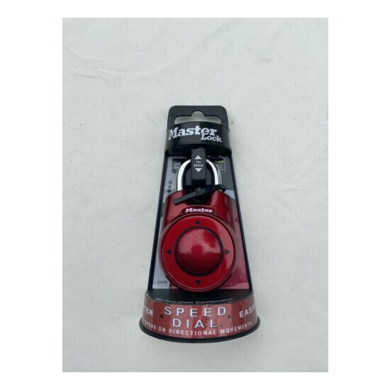 Master Lock Speed Dial Resettable Combination 1500ID Directional Movement Red image {1}