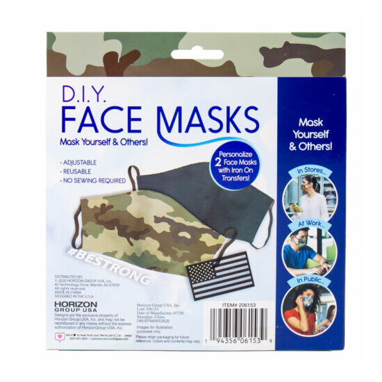 NEW - Next Style Camouflage D.I.Y. Face Masks, Set of 2 Masks image {2}