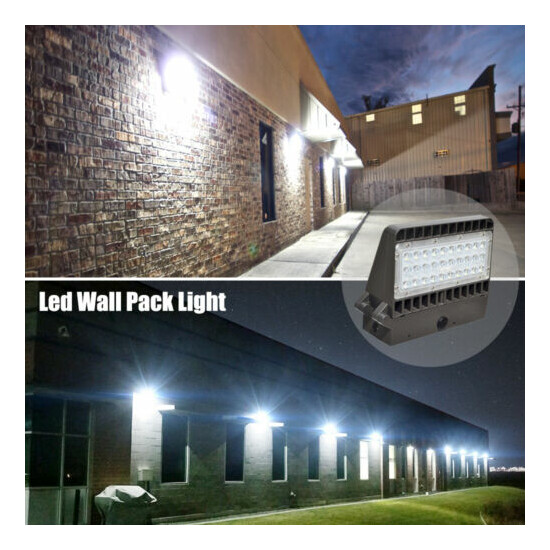48W Led Wall Pack Lights Fixture Outdoor Commercial Area Security Lighting 2PACK image {11}