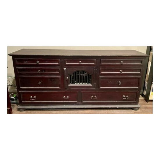Burgundy Brown Dining Room Credenza Sideboard Buffet Cabinet TV Stand image {2}