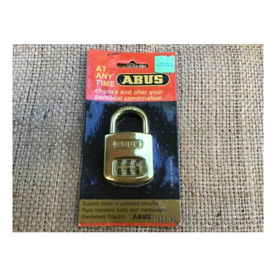 ABUS 160/40 Combination 3 Number Lock Polished Chrome Hardened Shackle NIP image {1}
