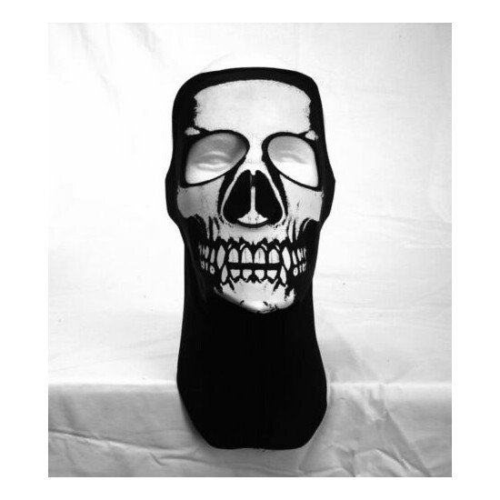 Face Mask - Washable, Breathable, Weather Resistant, Neoprene (Full Skull Mask) image {5}