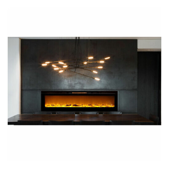 Astoria 60" Built-in Ventless Heater Recessed Wall Mounted Electric Fireplace image {3}