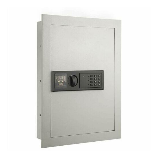 Electronic Flat Wall Safe Box with Digital Keypad and 2Manual Override Keys Home image {1}