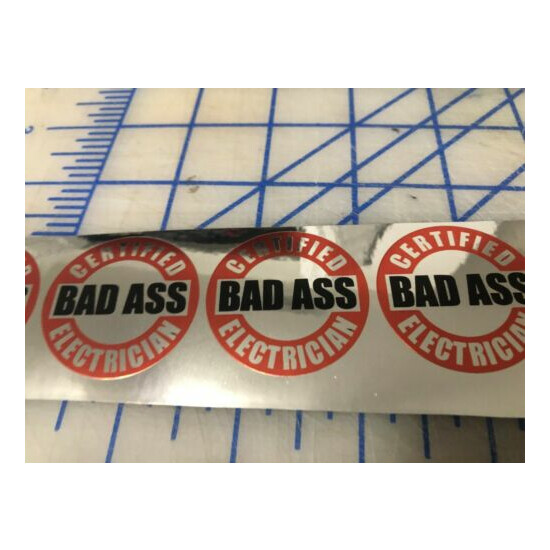 (4) Funny BAD A$$ ELECTRICIAN Hard Hat ,Welding Helmet Stickers Decal  image {1}