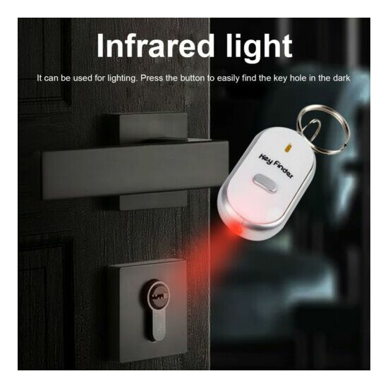 Lost Key Finder Whistle Beeping Flashing Locator Remote keychain LED Sonic torch image {7}