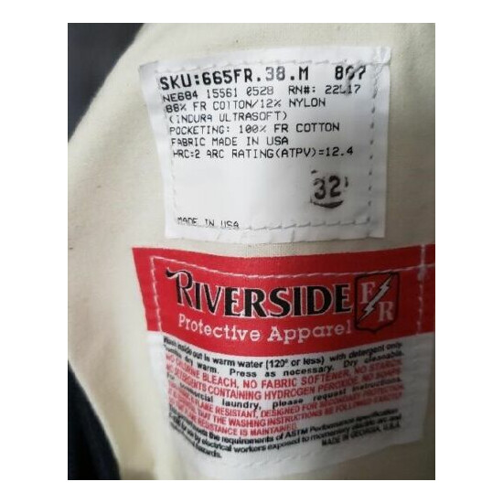 Riverside FR Protective Apparel Jeans Fire Resistant 38 Blue Pants HRC-2 image {4}