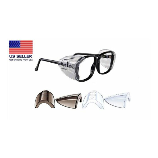 2 Pairs Side Shields for Eye Glasses Slip On Safety Glasses Shield Universal US image {1}