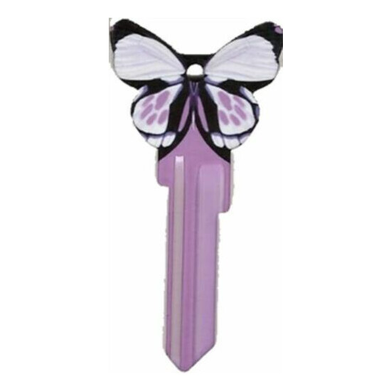 Butterfly Shaped House Key Blank - Pink Butterfly - Keys - Locks - Pink image {1}