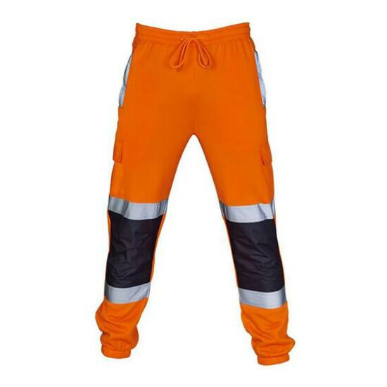 Hi Viz Vis Men Windproof Trouser High Visibility Safety Reflective Work Pants image {9}