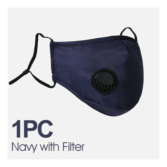 Reusable Washable Face Mask with Breath Port + 2 PM2.5 Carbon Filters 5 Layers image {9}