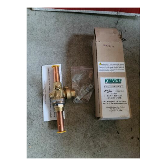 Keeprite 12BV (T) 1/2 ODS Ball Valve With Tap Refrigeration ACR image {1}
