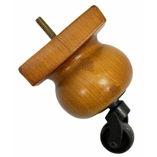 Furniture Wooden Sofa Chair Leg with Castor Wood Round Ball Solid Wood image {1}