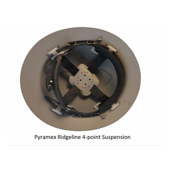 Pyramex RIDGELINE Vented Full Brim Hard Hat with 4 point suspension - White image {3}