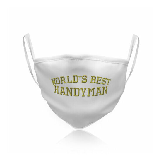 Cotton Washable Reusable Face Mask Worlds Best Handyman Fashion Covering Shield image {1}