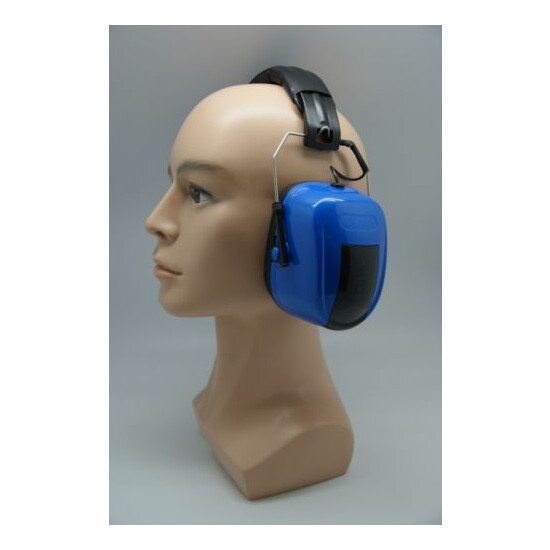 FM Radio Headphone Hearing Protector Earmuffs Mowing Work Blue image {2}