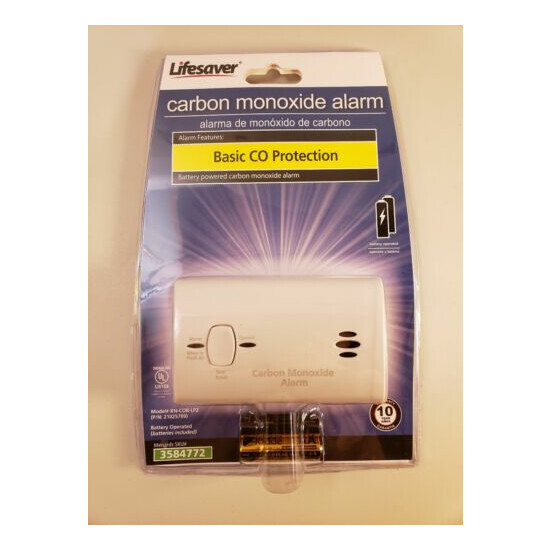 Lifesaver Carbon Monoxide Alarm with Batteries, new, sealed image {1}