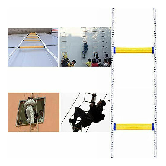 13FT Portable Fire Ladder Fire Escape Emergency Extension Ladder Fast to Deploy image {3}