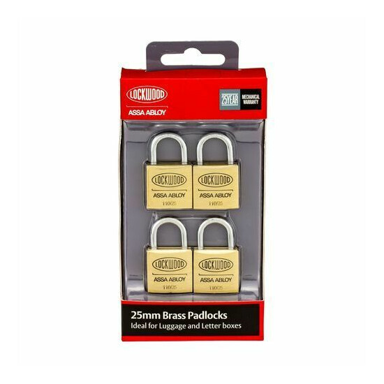 Lockwood 25mm Solid Brass 110 Series - 4 Pack image {2}