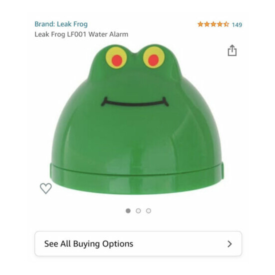 Leak Frog Water Alarm LF001 - Instant Warning For Leaks - Any Surface image {1}