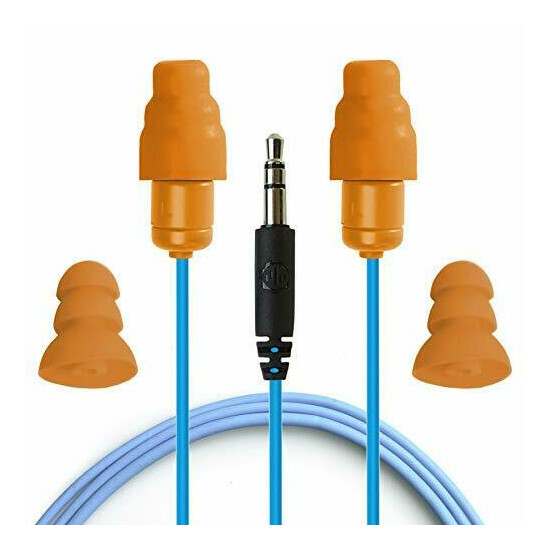 Earplug Earbud Hybrid, Noise Reduction In-Ear Headphones, Comfort, Blue &Orange  image {1}