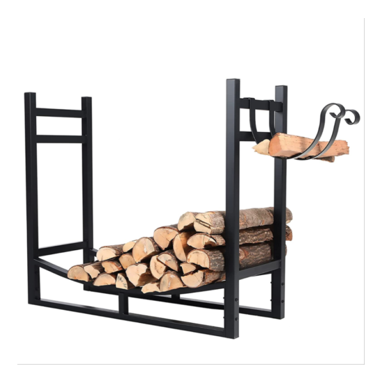 Heavy Duty Firewood Racks Indoor/Outdoor Steel Log Rack with Kindling Holder image {4}