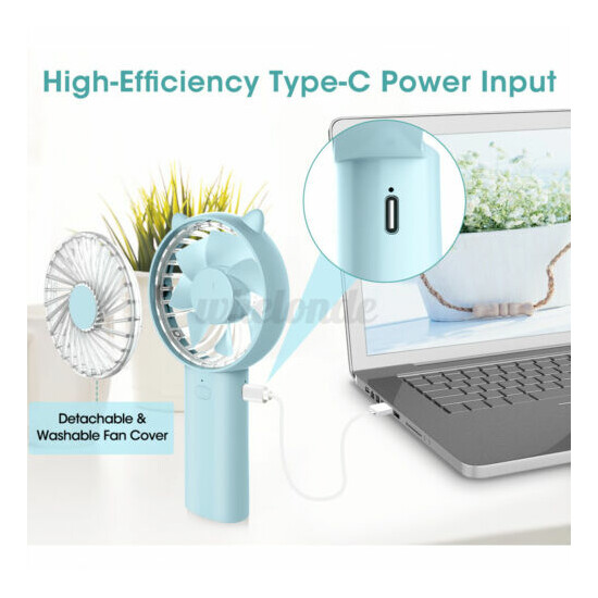 ELEGIANT Portable Mini Handheld Fan Air Cooling Handy Fan Rechargeable 4000mAh image {2}