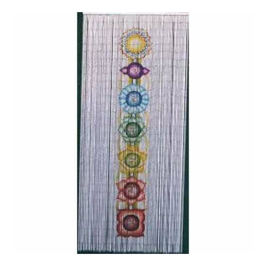 Beaded Curtain Strings Home Room Divider Japanese Bamboo Painted Art Decorations image {3}