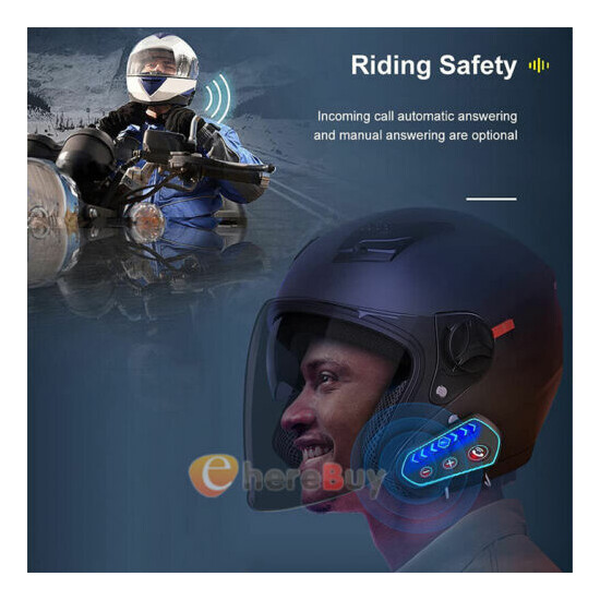 Motorcycle Helmet Bluetooth Intercom Motorbike Interphone Headphone FM 2 Riders image {3}