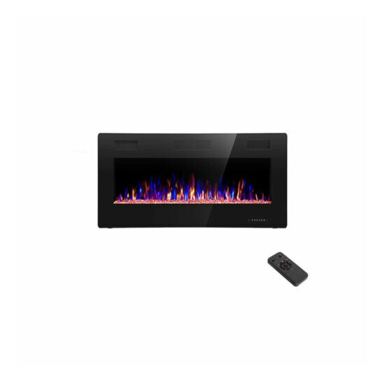 R.W.FLAME 36 inch Recessed and Wall Mounted Electric Fireplace, Ultra Thin ad... image {1}