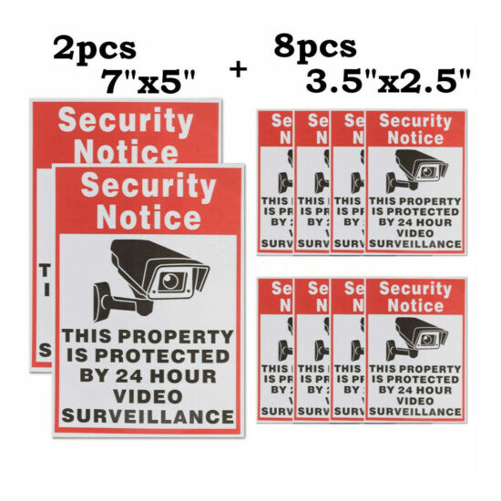 10 Home CCTV Surveillance Security Camera Video Sticker Warning Decal Sign Vinyl image {1}